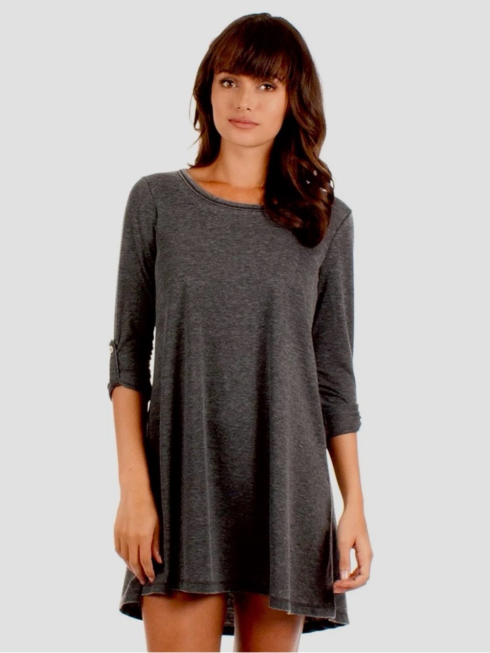 Z Supply Charcoal Gray Long Sleeve Tunic Dress